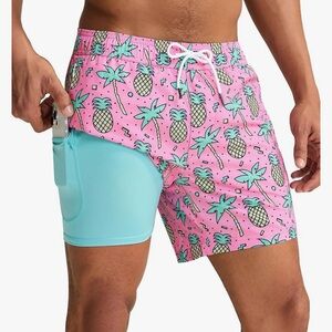 Maamagic Palm pink pineapple swim shorts Size XL